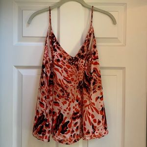 H&M Red and Black Animal Print Blouse